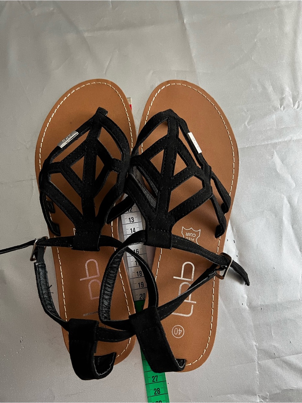 Women's Black Strappy Geometric Sandals